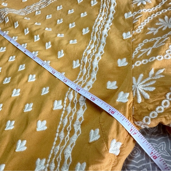 Sundance Embroidered Sunflower Yellow Gold Boho 3/4 Sleeve Top Size S - Picture 6 of 8